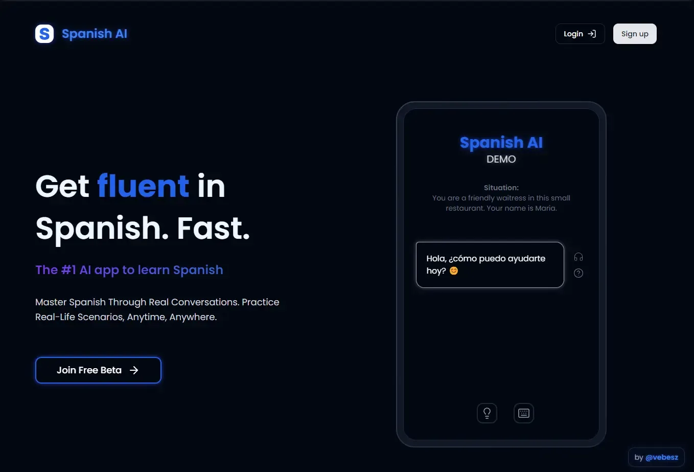 SpanishAI Landing page